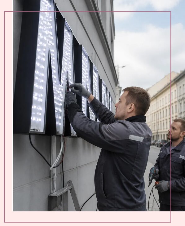 Изготовление и монтаж светодиодных LED вывесок в Губкине